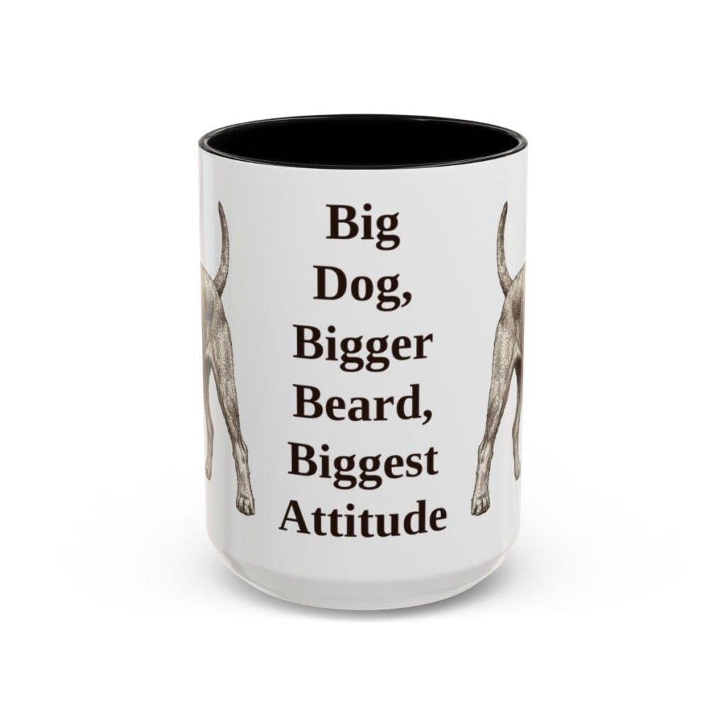 15oz Funny Giant Schnauzer Mug, Black, front view