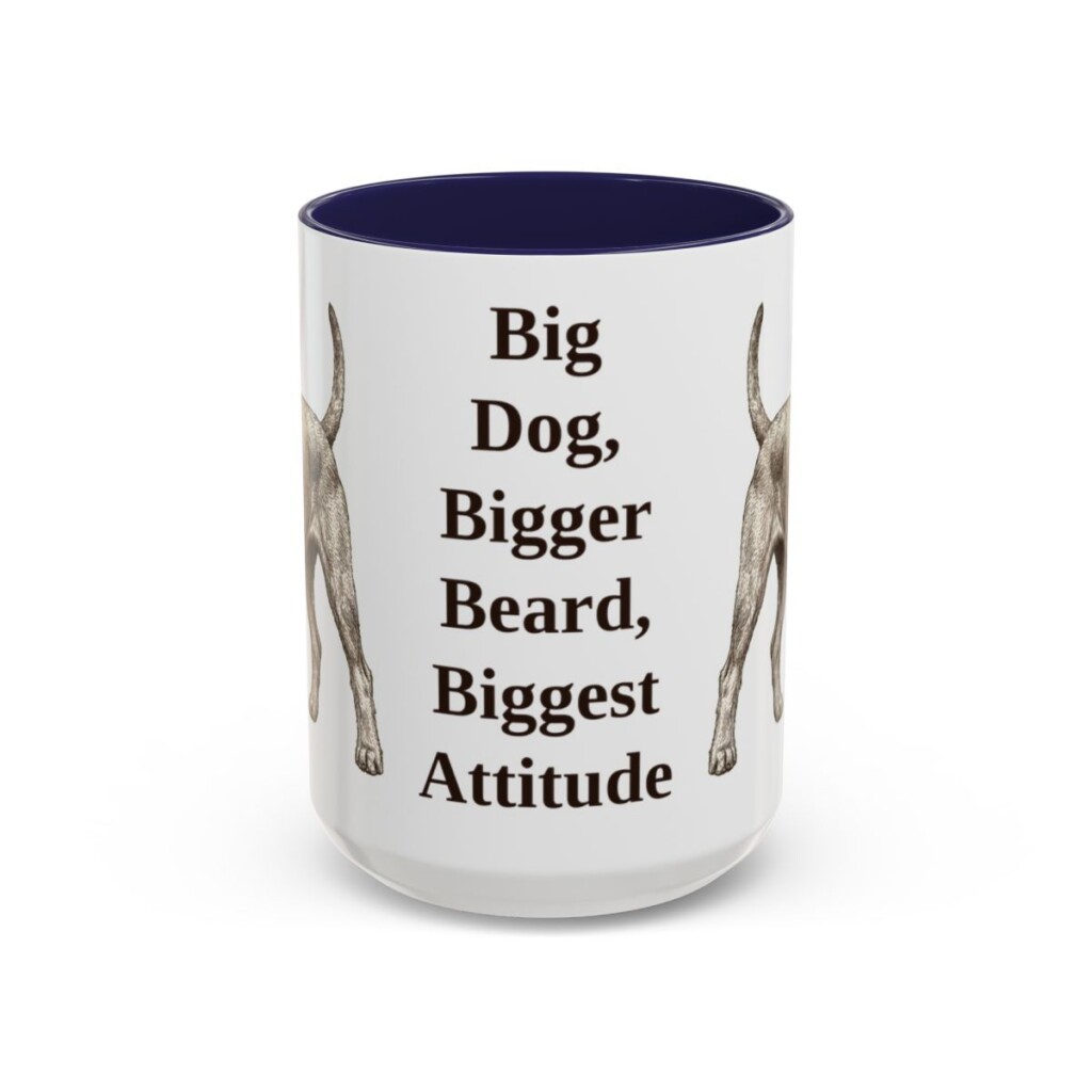 15oz Funny Giant Schnauzer Mug, Navy, front view