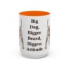 15oz Funny Giant Schnauzer Mug, Orange, front view