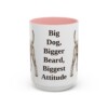 15oz Funny Giant Schnauzer Mug, Pink, front view