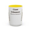 15oz Giant Schnauzer Latin Mug, Yellow, front view