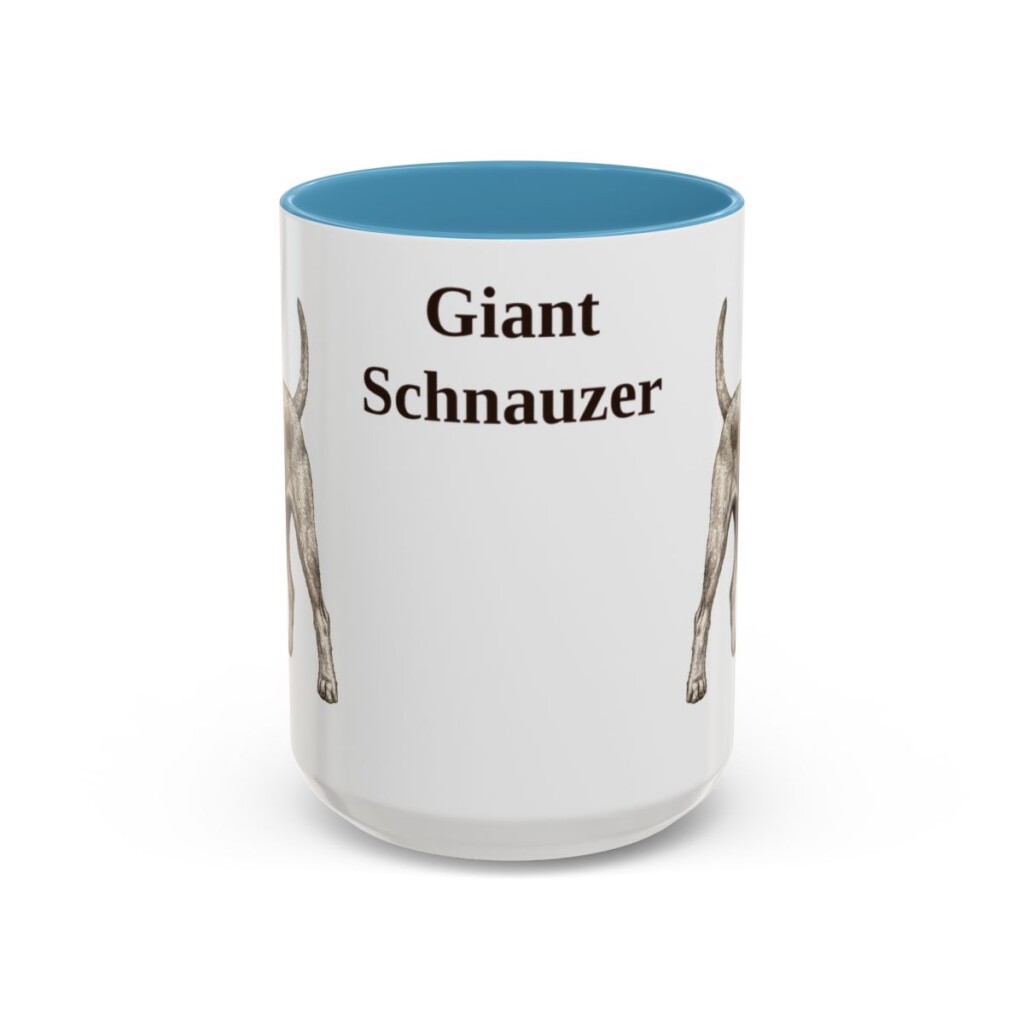 15oz Giant Schnauzer Mug, Light Blue, front view