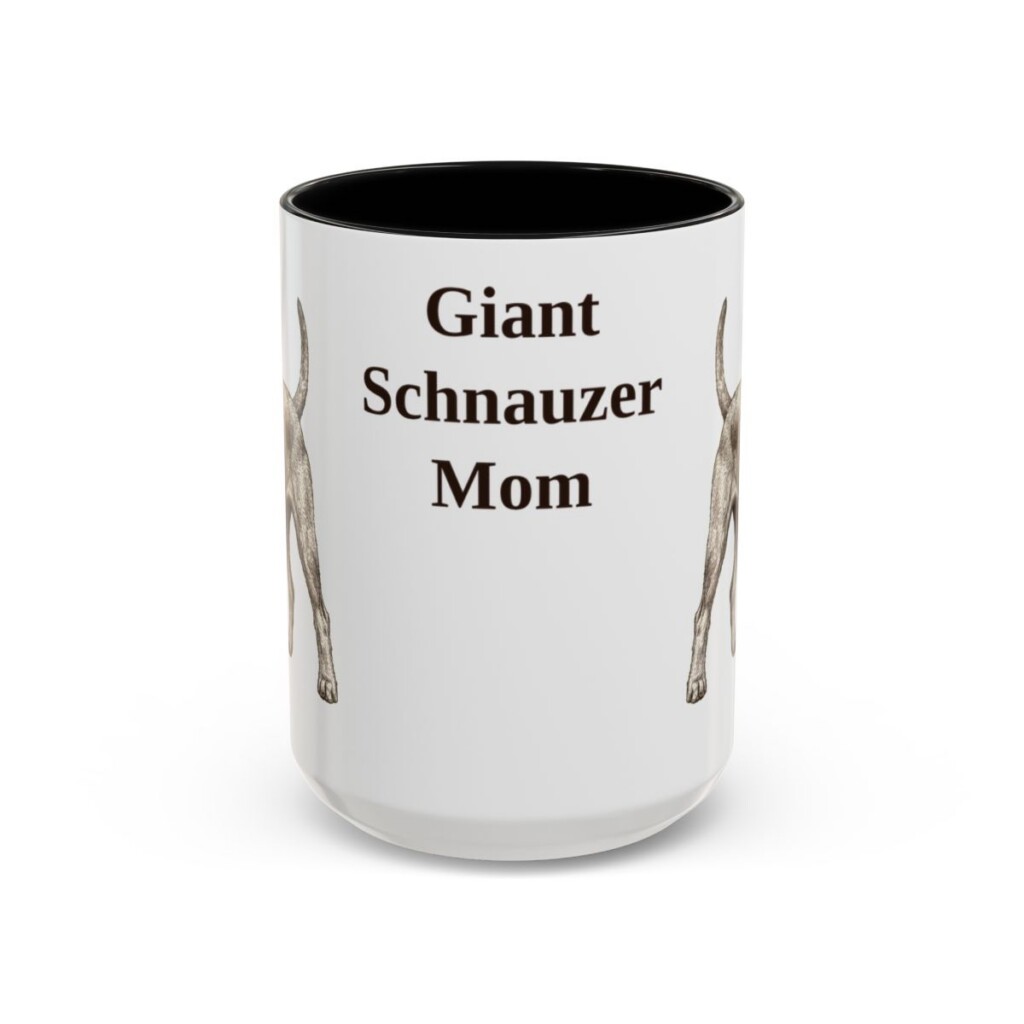 15oz Giant Schnauzer Dog Mom Mug, Black, front view