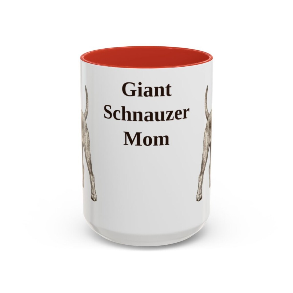 15oz Giant Schnauzer Dog Mom Mug, Red, front view