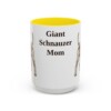 15oz Giant Schnauzer Dog Mom Mug, Yellow, front view