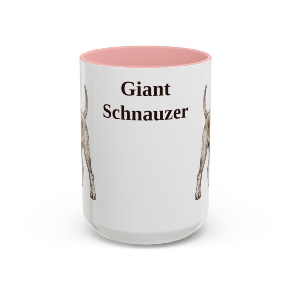 15oz Giant Schnauzer Mug, Pink, front view