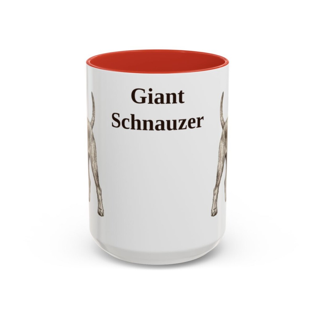 15oz Giant Schnauzer Mug, Red, front view