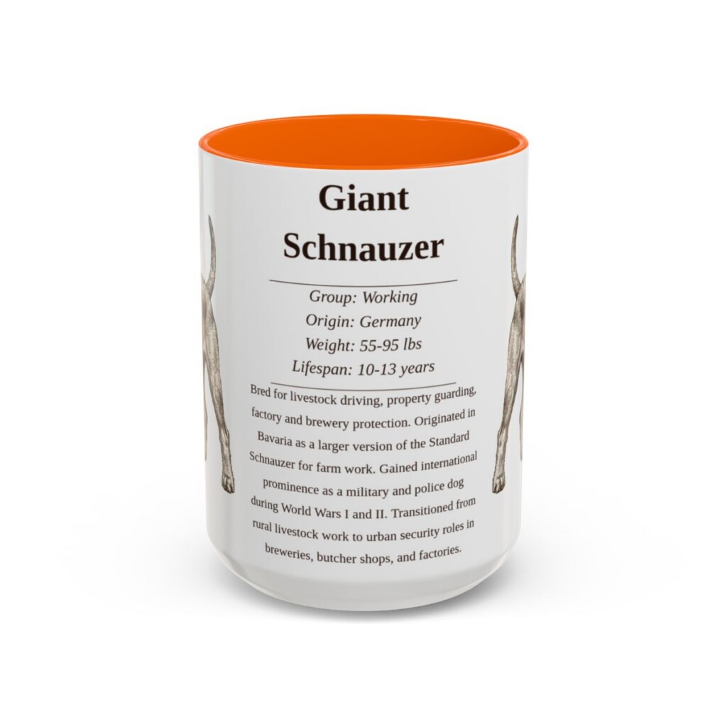 15oz-giant-schnauzer-mug-writeup-orange 15oz Giant Schnauzer Mug, Orange, front view
