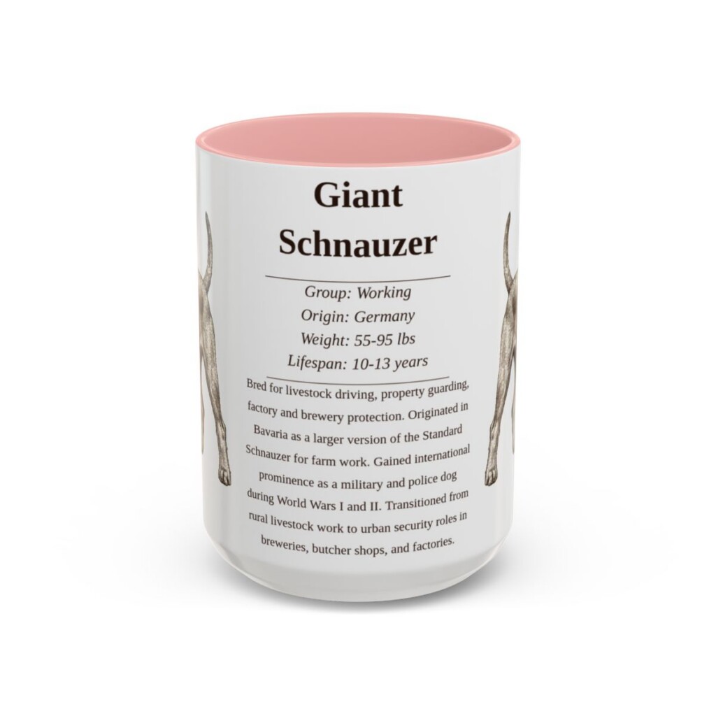 15oz-giant-schnauzer-mug-writeup-pink 15oz Giant Schnauzer Mug, Pink, front view