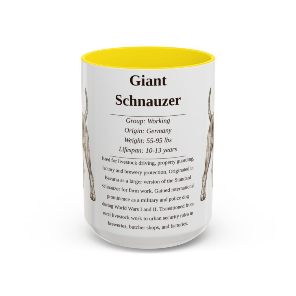 15oz-giant-schnauzer-mug-writeup-yellow 15oz Giant Schnauzer Mug, Yellow, front view