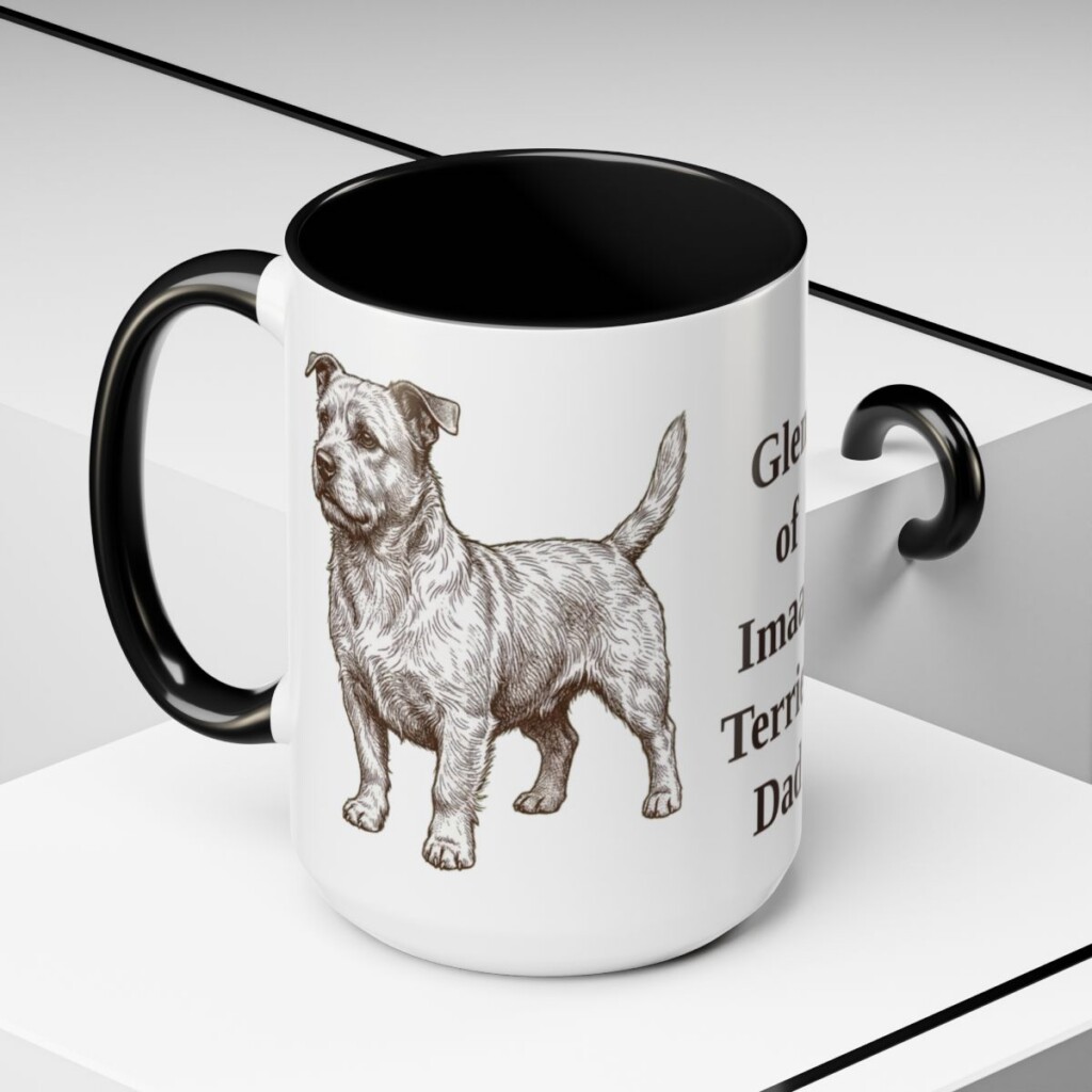 15oz Glen of Imaal Terrier Dog Dad Mug, Black, lifestyle photo