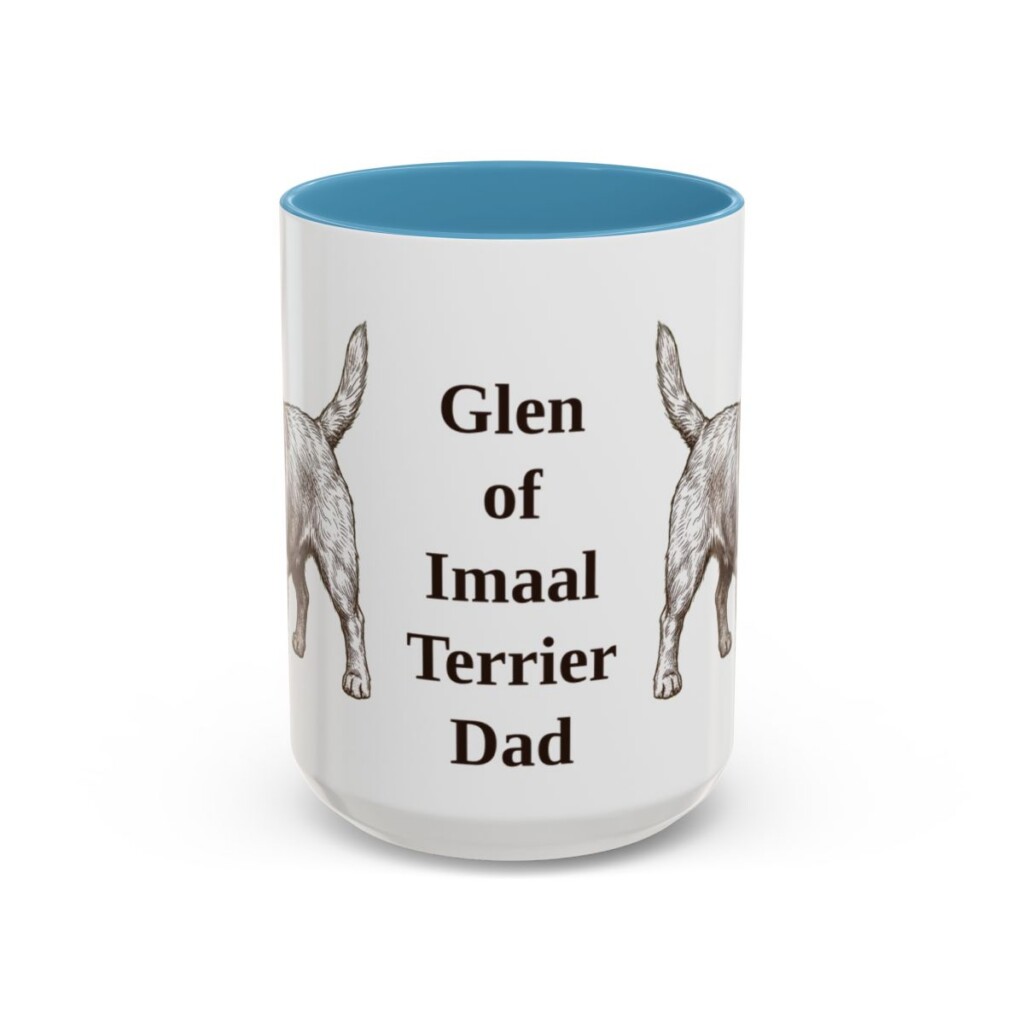 15oz Glen of Imaal Terrier Dog Dad Mug, Light Blue, front view