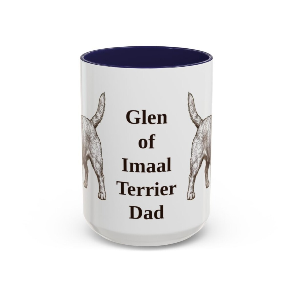 15oz Glen of Imaal Terrier Dog Dad Mug, Navy, front view