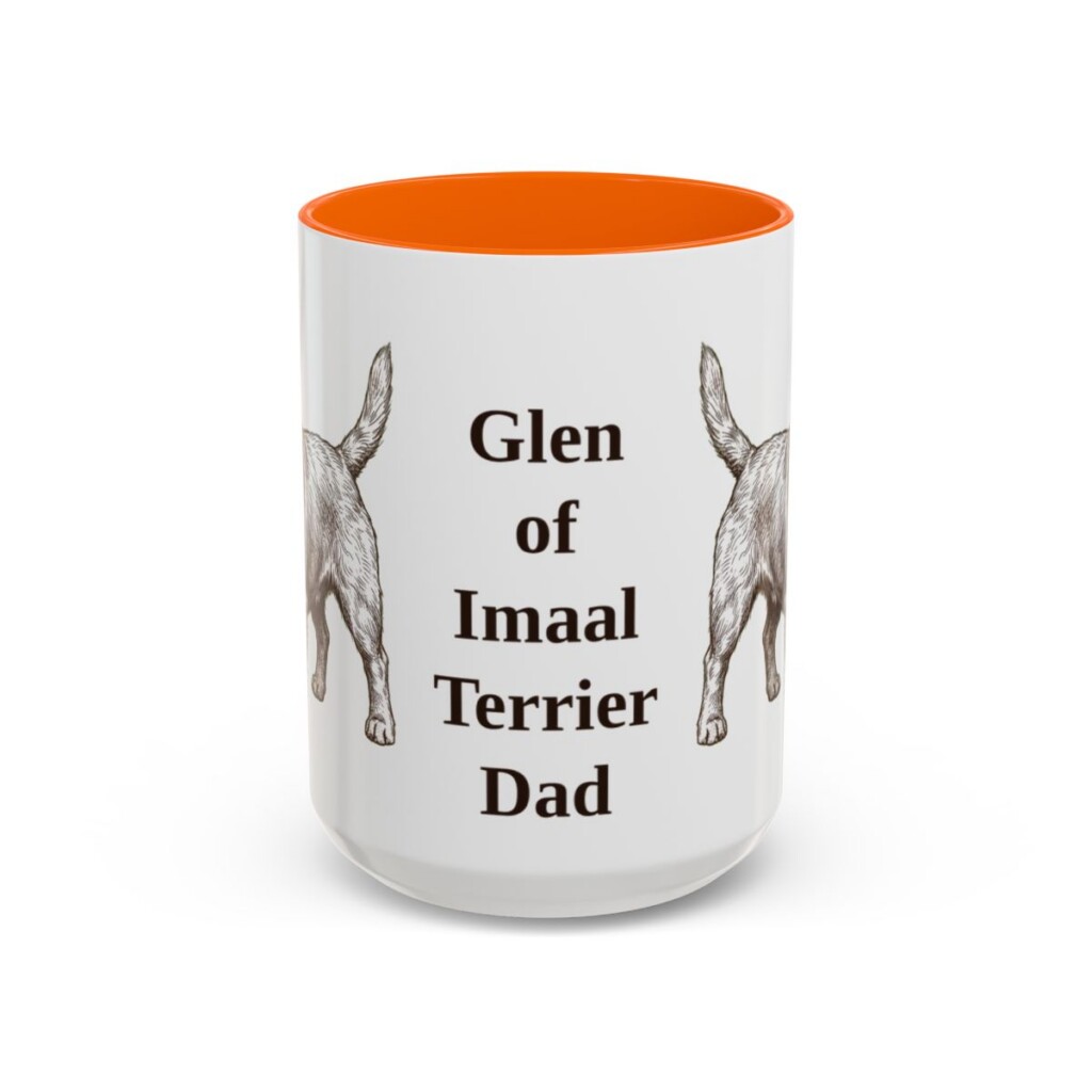 15oz Glen of Imaal Terrier Dog Dad Mug, Orange, front view