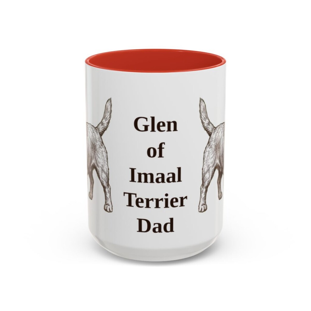 15oz Glen of Imaal Terrier Dog Dad Mug, Red, front view