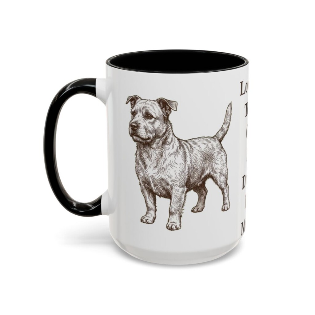 15oz Funny Glen of Imaal Terrier Mug, Black, left side view