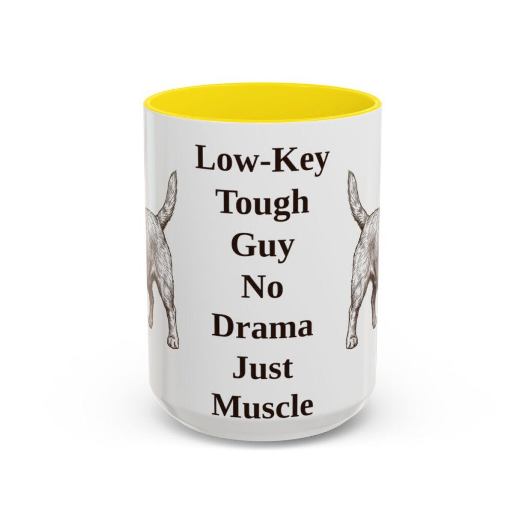 15oz Funny Glen of Imaal Terrier Mug, Yellow, front view
