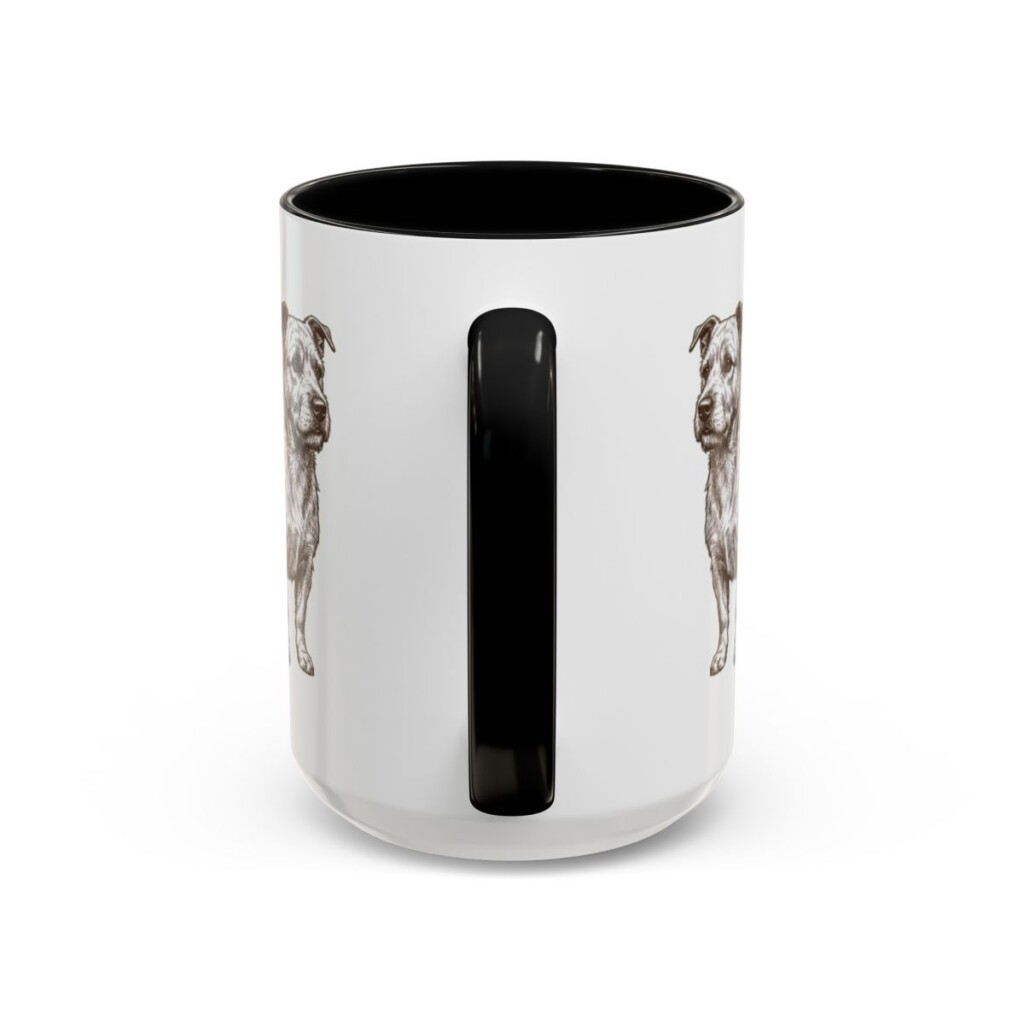 15oz Glen of Imaal Terrier Latin Mug, Black, back view