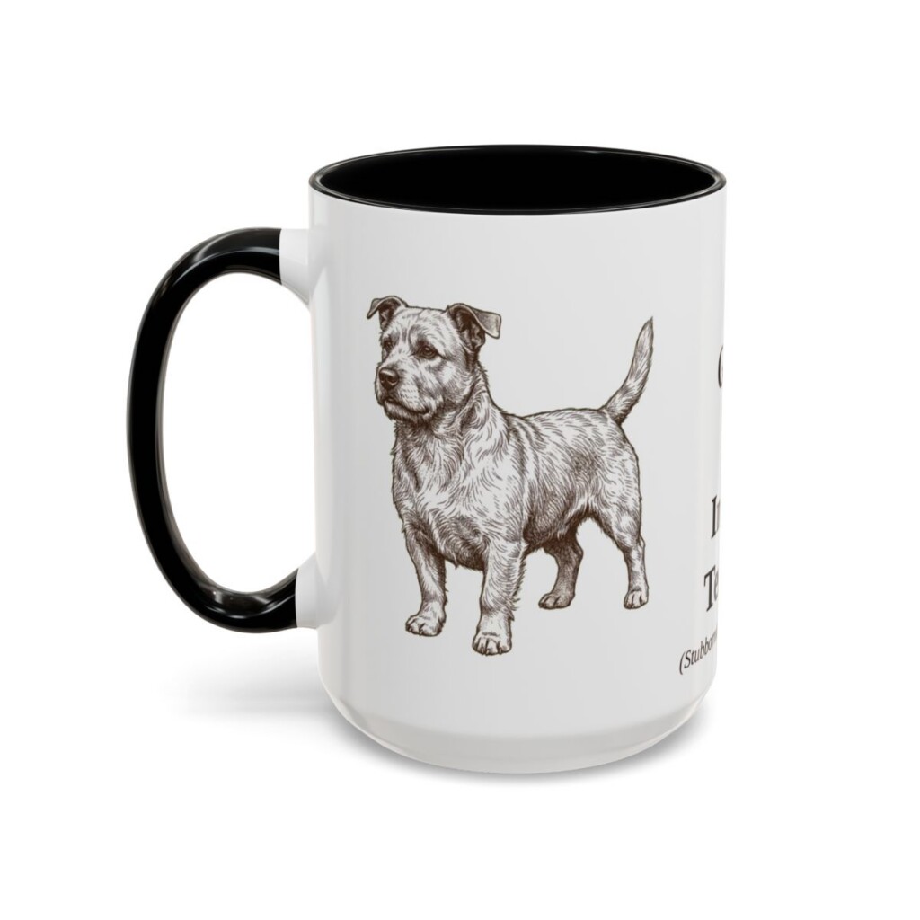 15oz Glen of Imaal Terrier Latin Mug, Black, left side view