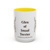 15oz Glen of Imaal Terrier Latin Mug, Yellow, front view