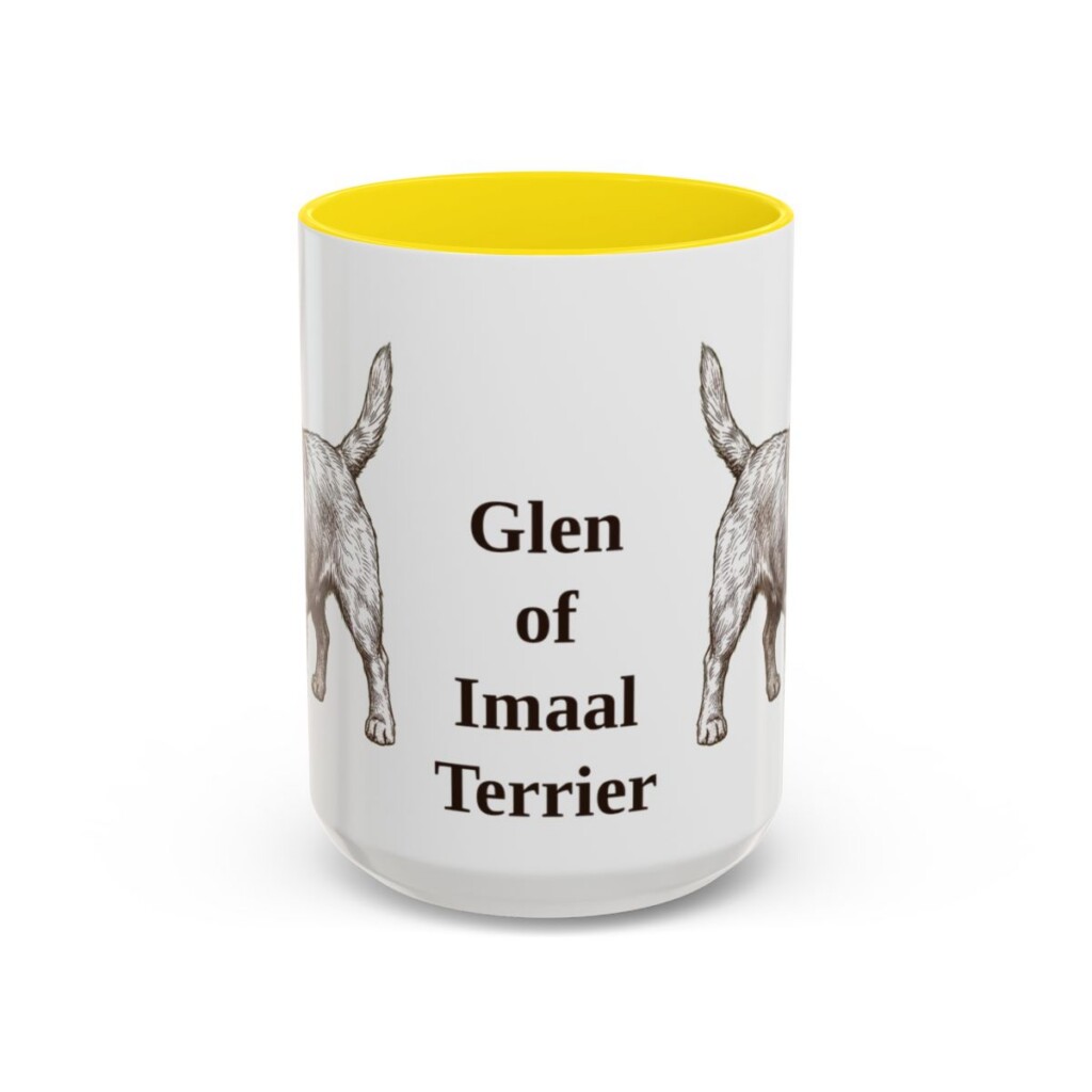 15oz Glen of Imaal Terrier Mug, Yellow, front view