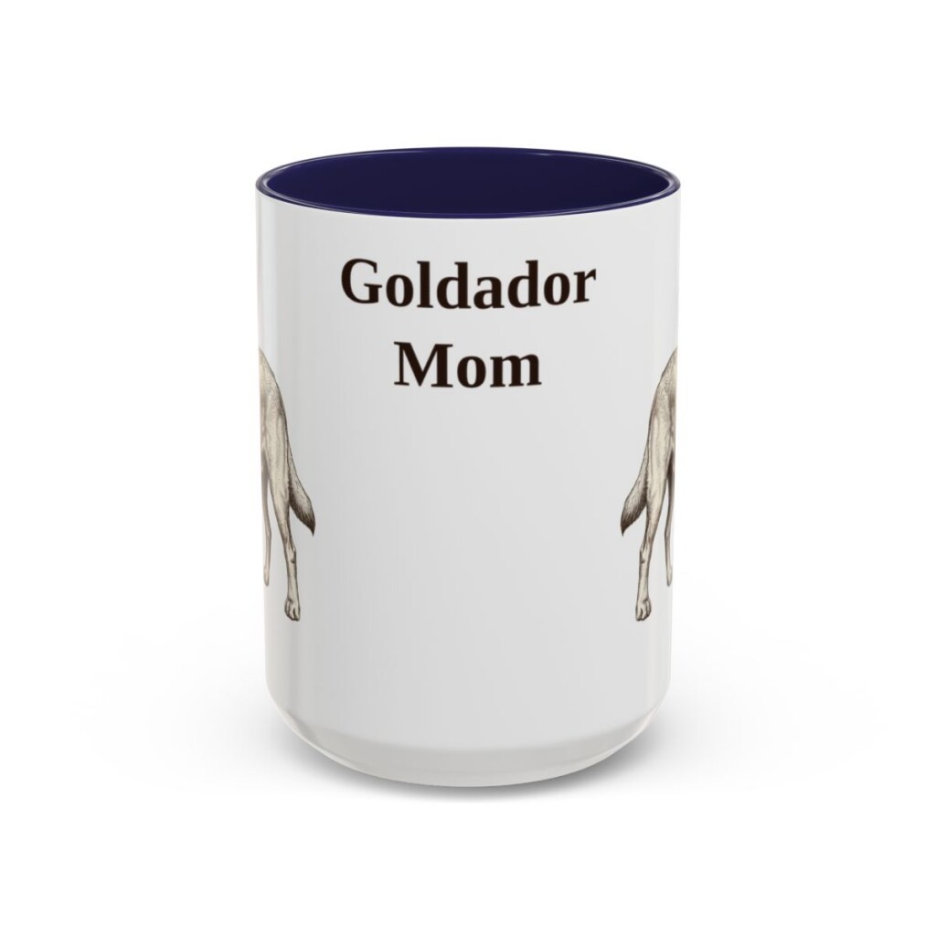 15oz Goldador Dog Mom Mug, Navy, front view