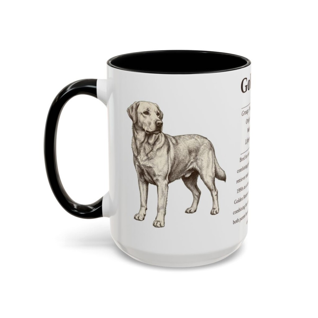 15oz Goldador Mug, Black, left side view