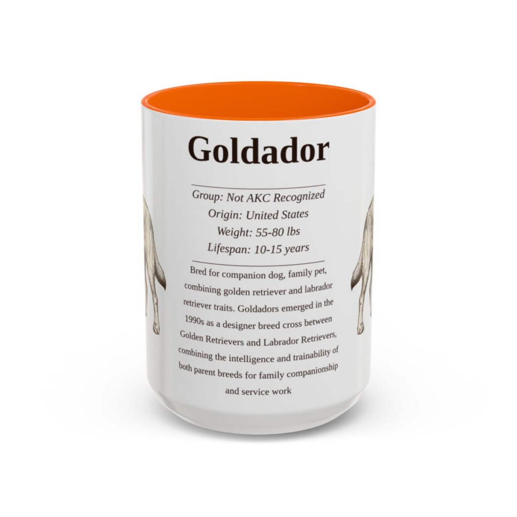 15oz Goldador Mug, Orange, front view