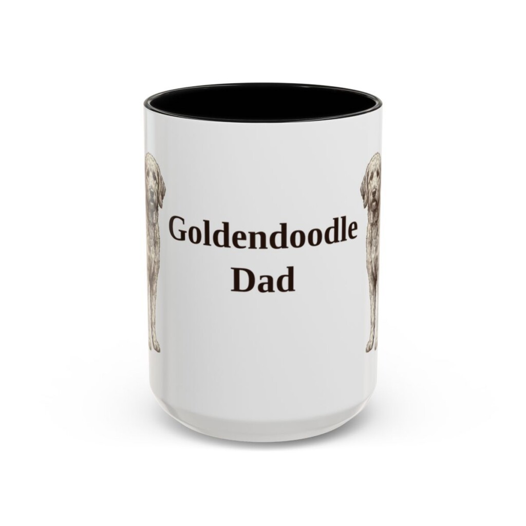 15oz Goldendoodle Dog Dad Mug, Black, front view