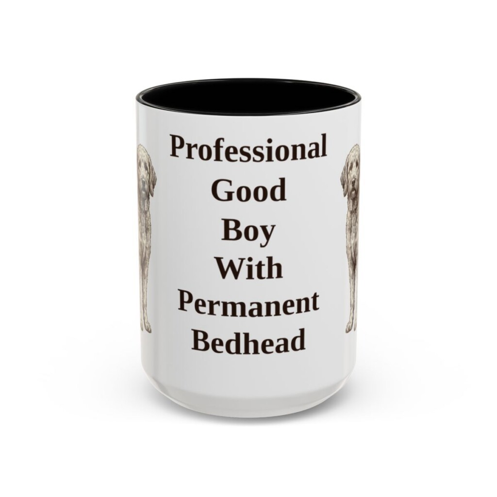 15oz Funny Goldendoodle Mug, Black, front view