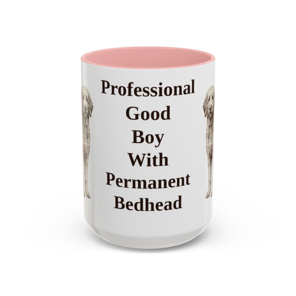 15oz Funny Goldendoodle Mug, Pink, front view