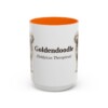 15oz Goldendoodle Latin Mug, Orange, front view