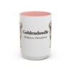 15oz Goldendoodle Latin Mug, Pink, front view