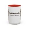 15oz Goldendoodle Latin Mug, Red, front view