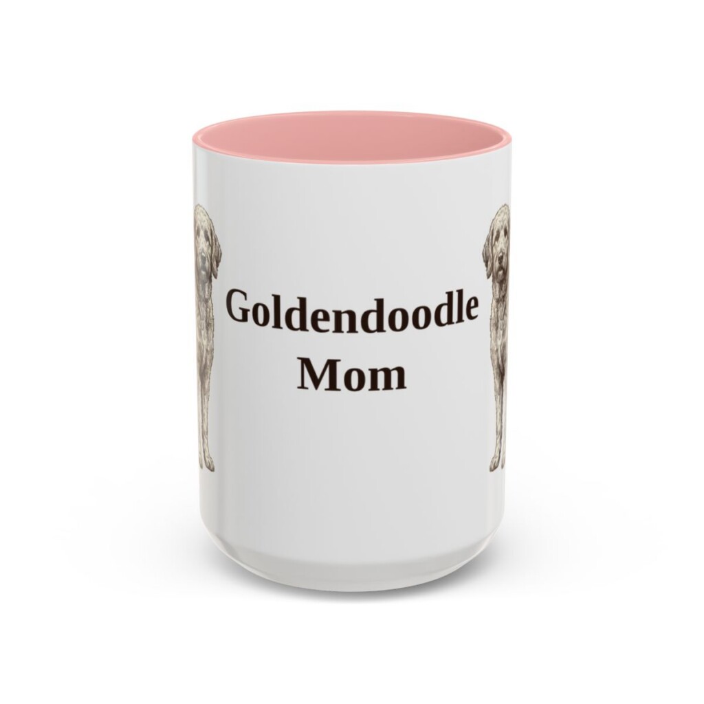 15oz-goldendoodle-mug-mom-pink 15oz Goldendoodle Dog Mom Mug, Pink, front view
