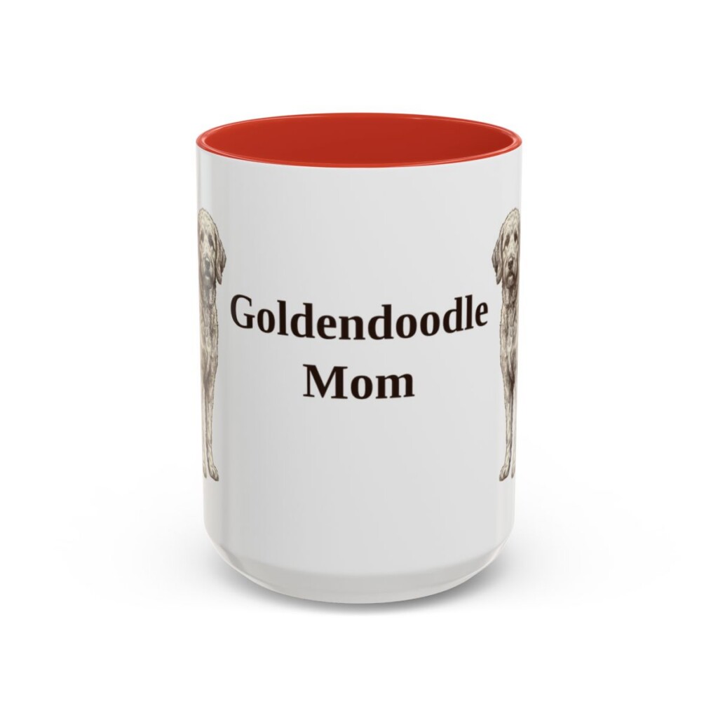 15oz-goldendoodle-mug-mom-red 15oz Goldendoodle Dog Mom Mug, Red, front view