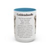 15oz Goldendoodle Mug, Light Blue, front view