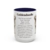 15oz Goldendoodle Mug, Navy, front view