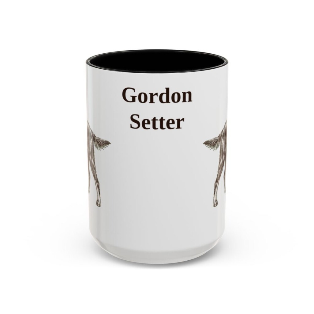 15oz Gordon Setter Mug, Black, front view