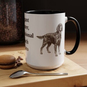 15oz Funny Gordon Setter Mug, Black, lifestyle photo