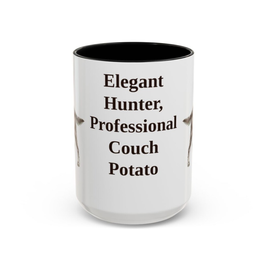 15oz-gordon-setter-mug-humor-black-front 15oz Funny Gordon Setter Mug, Black, front view