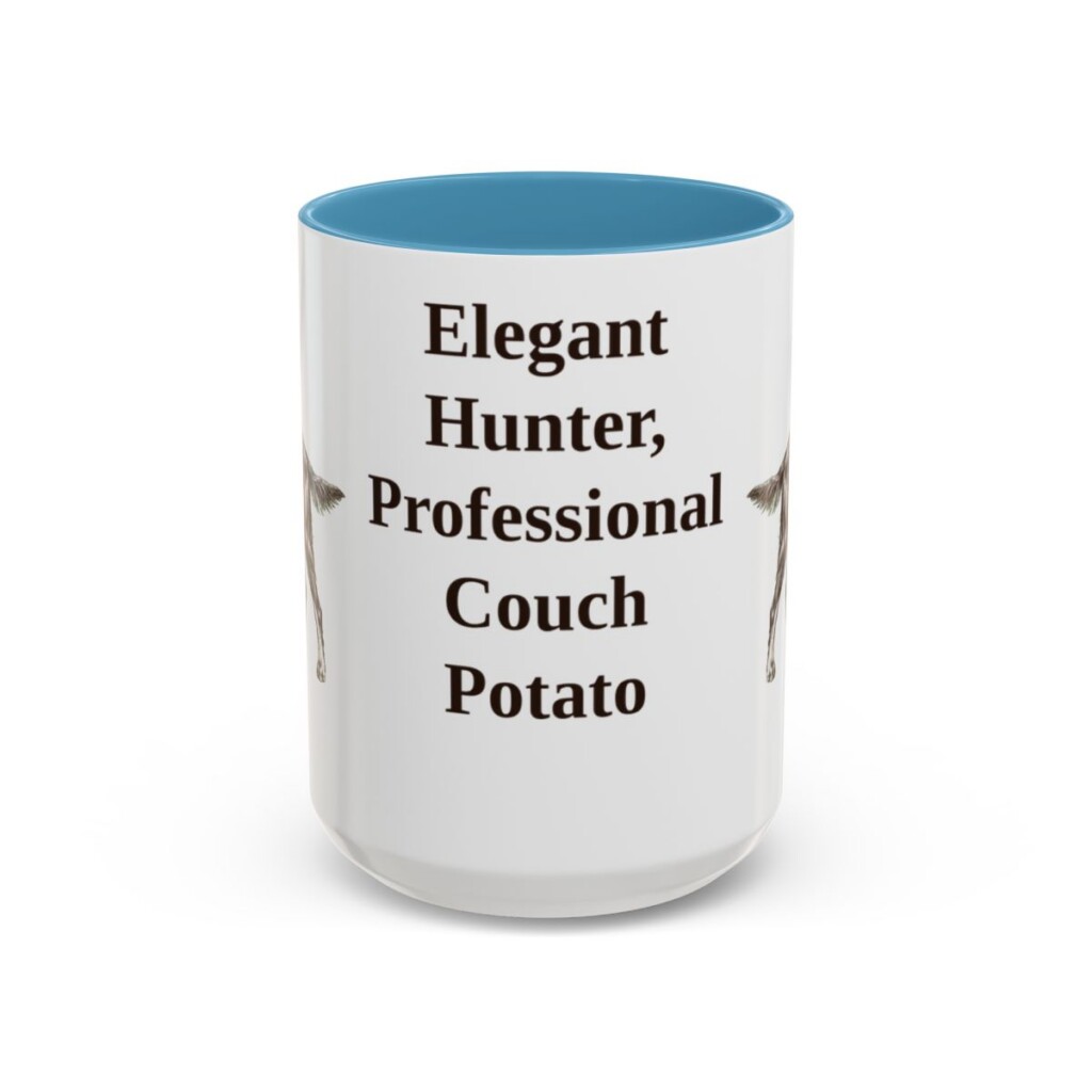 15oz-gordon-setter-mug-humor-light-blue 15oz Funny Gordon Setter Mug, Light Blue, front view