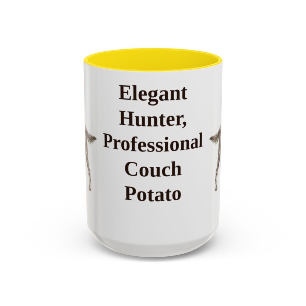 15oz-gordon-setter-mug-humor-yellow 15oz Funny Gordon Setter Mug, Yellow, front view
