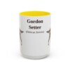15oz Gordon Setter Latin Mug, Yellow, front view