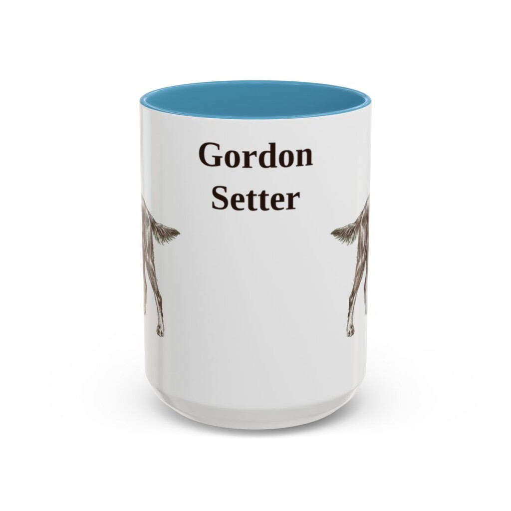 15oz Gordon Setter Mug, Light Blue, front view