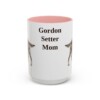 15oz Gordon Setter Dog Mom Mug, Pink, front view