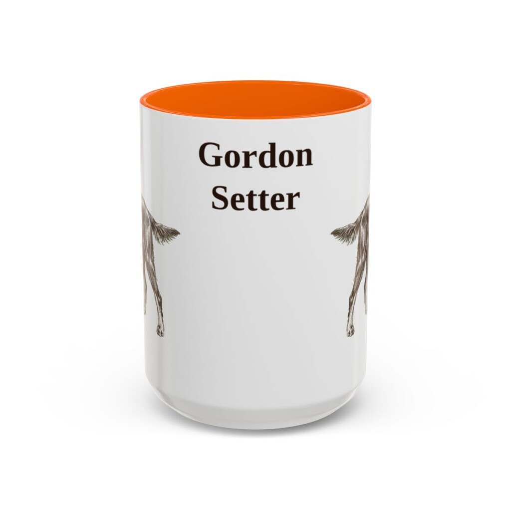 15oz Gordon Setter Mug, Orange, front view
