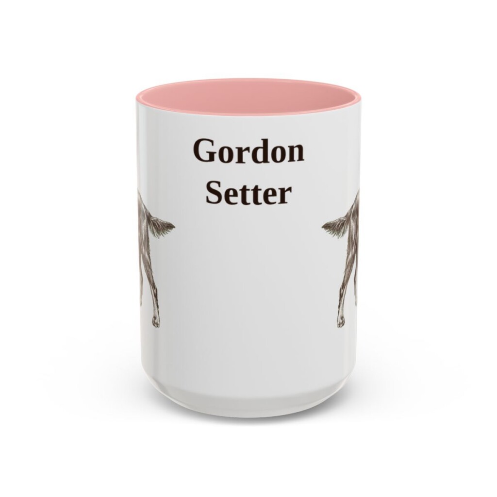 15oz Gordon Setter Mug, Pink, front view