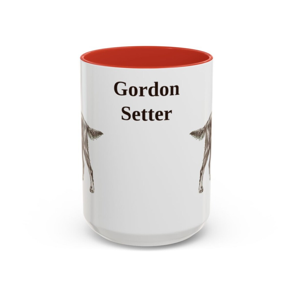 15oz Gordon Setter Mug, Red, front view