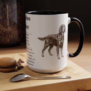 15oz Gordon Setter Mug, Black, lifestyle photo